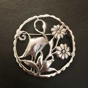 Sterling Vintage Mid-Century (1950’s) Flamingo Pin